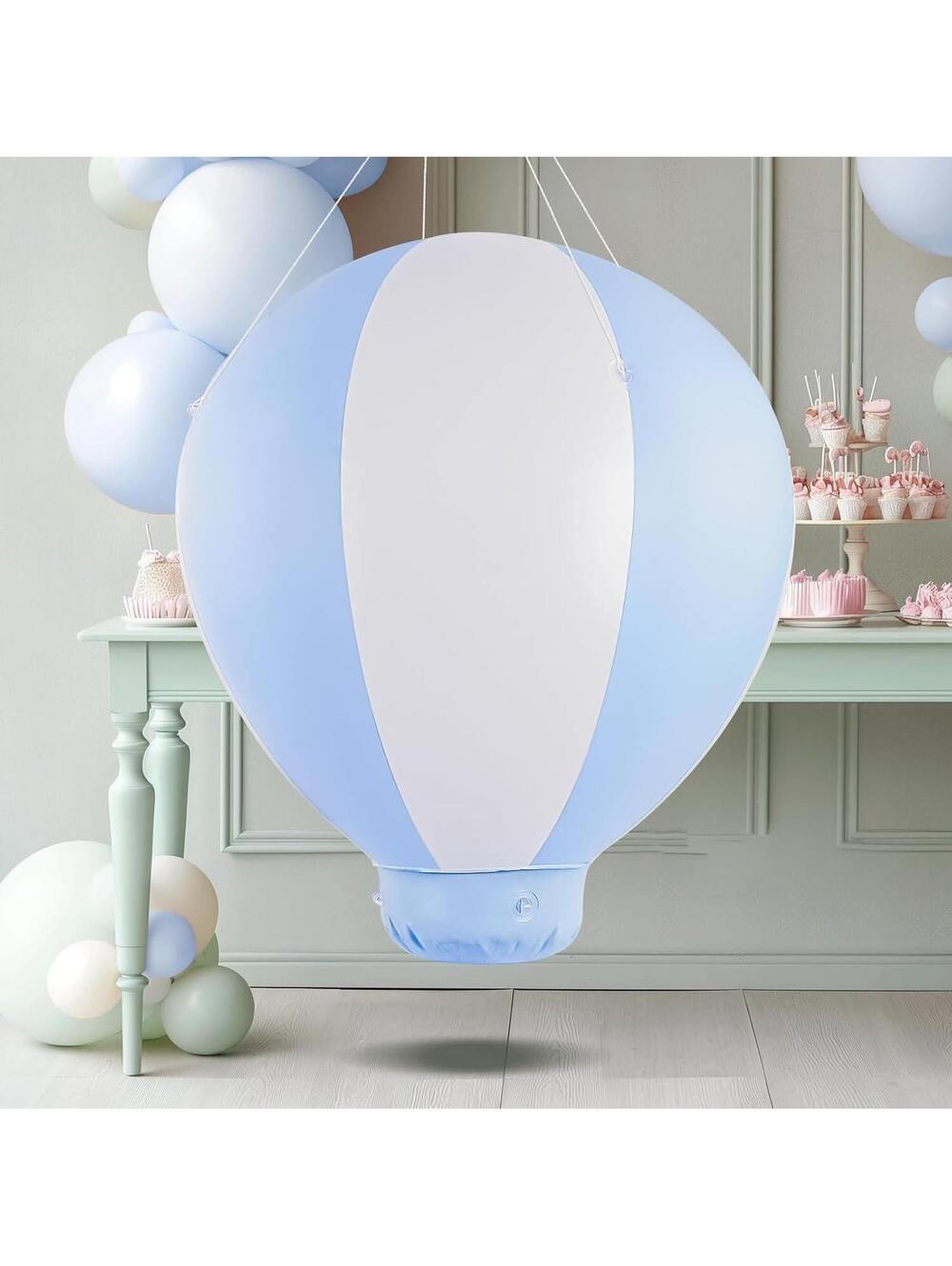 3 FT Inflatable Hot Air Balloon Decoration Baby Shower Party Decor Blue PVC